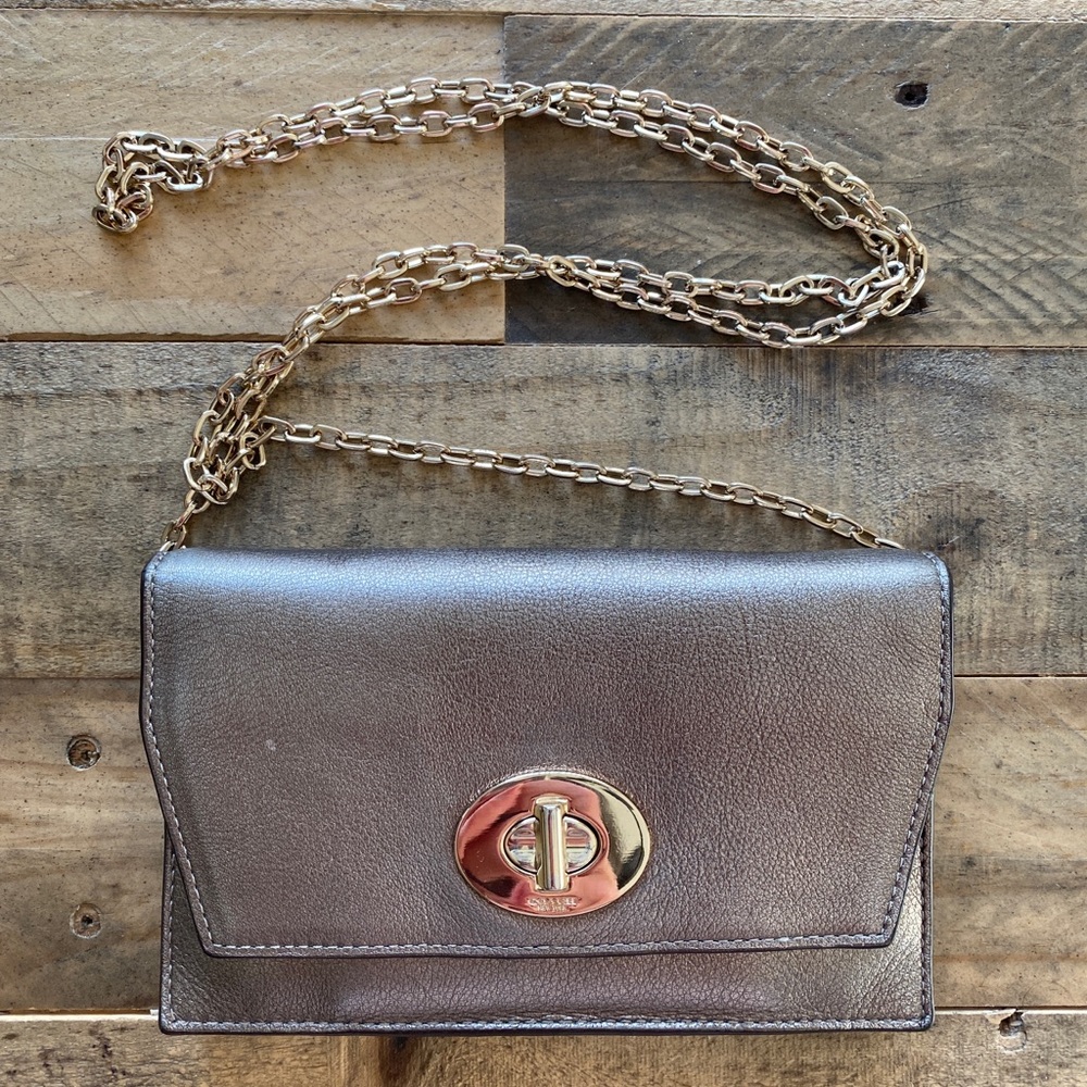 Coach Metallic Crossbody / Clutch with Turnlock